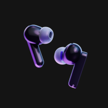 Purple Yandex smart earbuds